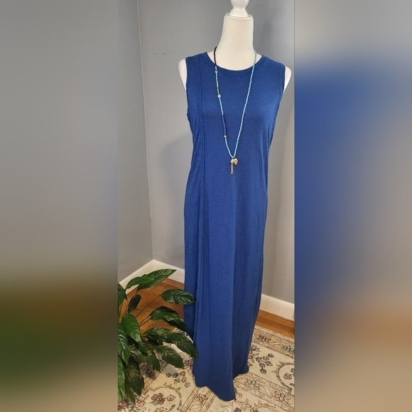 Chico's Royal Blue Sleeveless Maxi Dress with Front Slit - Chico's 0 Size XS - Picture 1 of 9